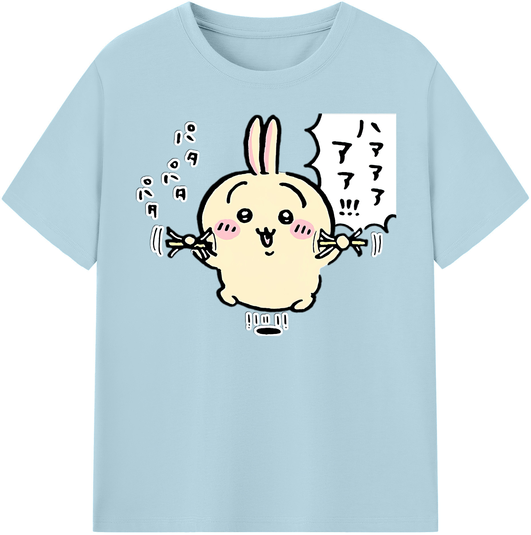 （画像用） ちいかわ うさぎ Chii-kawa usagi 綿100％半袖Tシャツ（フロントプリント）